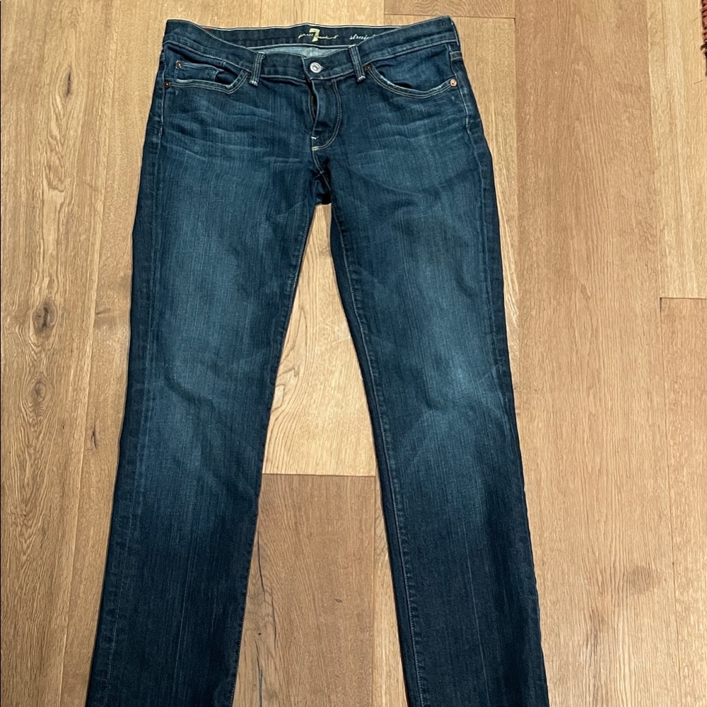 7 For All Mankind straight leg jeans.   size 31.  some wear on the front pocket
